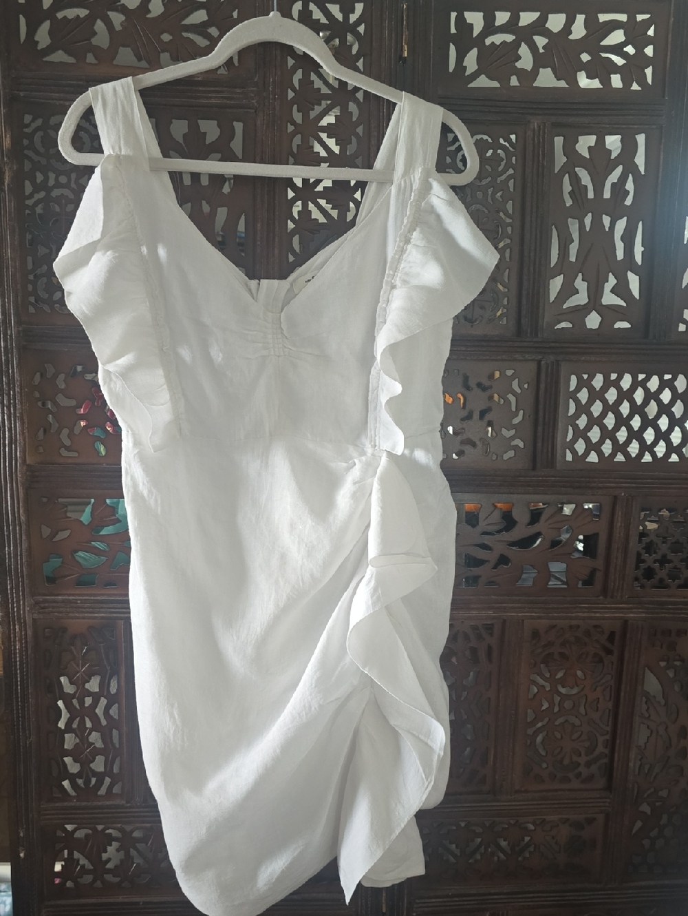Isabel Etoile Marant White Ruffle Linen Dress